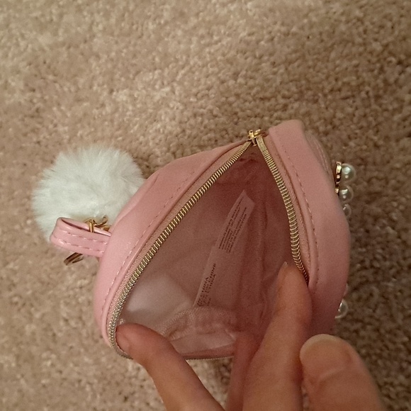 Initial Pearl Mini Backpack Keychain - Blush Pink, M - Picture 2 of 2